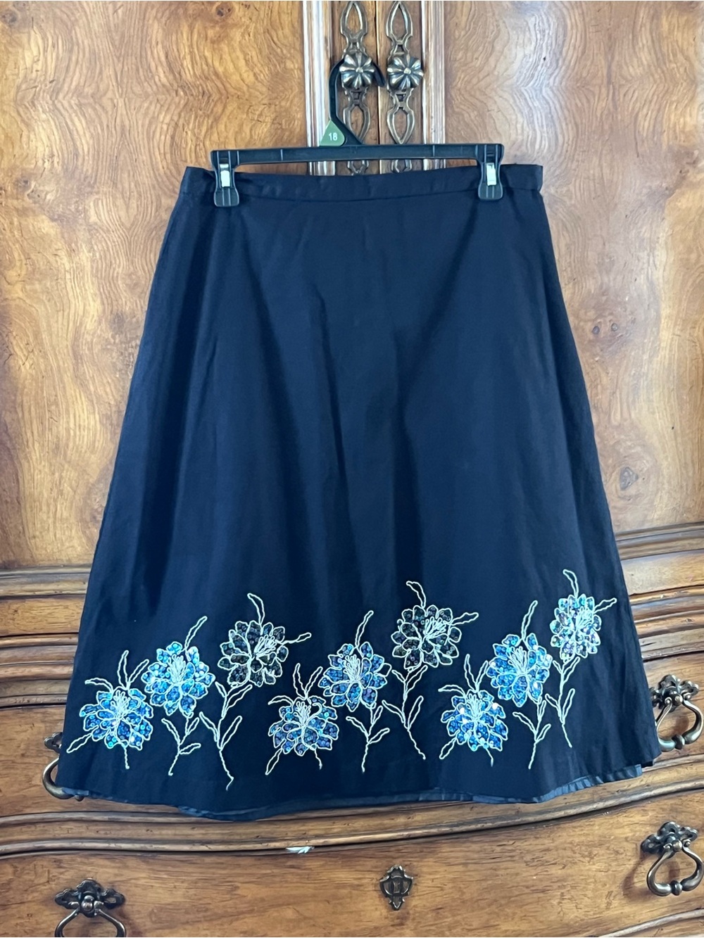 VTG 90s WOMENS SKIRT EMBELLISHED FLORAL SZ Small BOHO STYLE
